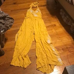 American eagle halter embroidered jump suit